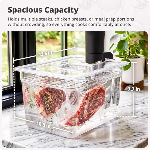Image of Greater Goods 12 Qt Sous Vide Container with Lid, Rack & Insulated Sleeve
