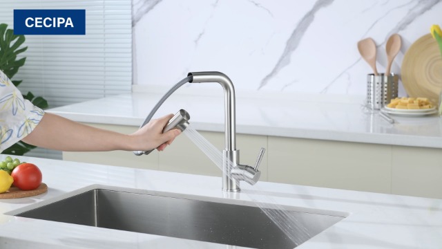 Ausziehbare Küchenarmatur Edelstahl - Mit Brause & 360° Drehung