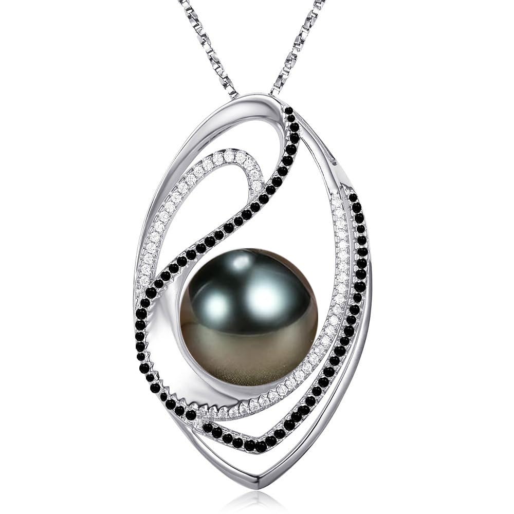 NONNYL Mothers Day Gifts for Mom, Wife, Women - Tahitian Black Pearl Necklace - Wedding, Birthday, Anniversary, Valentine's, Christmas Jewelry