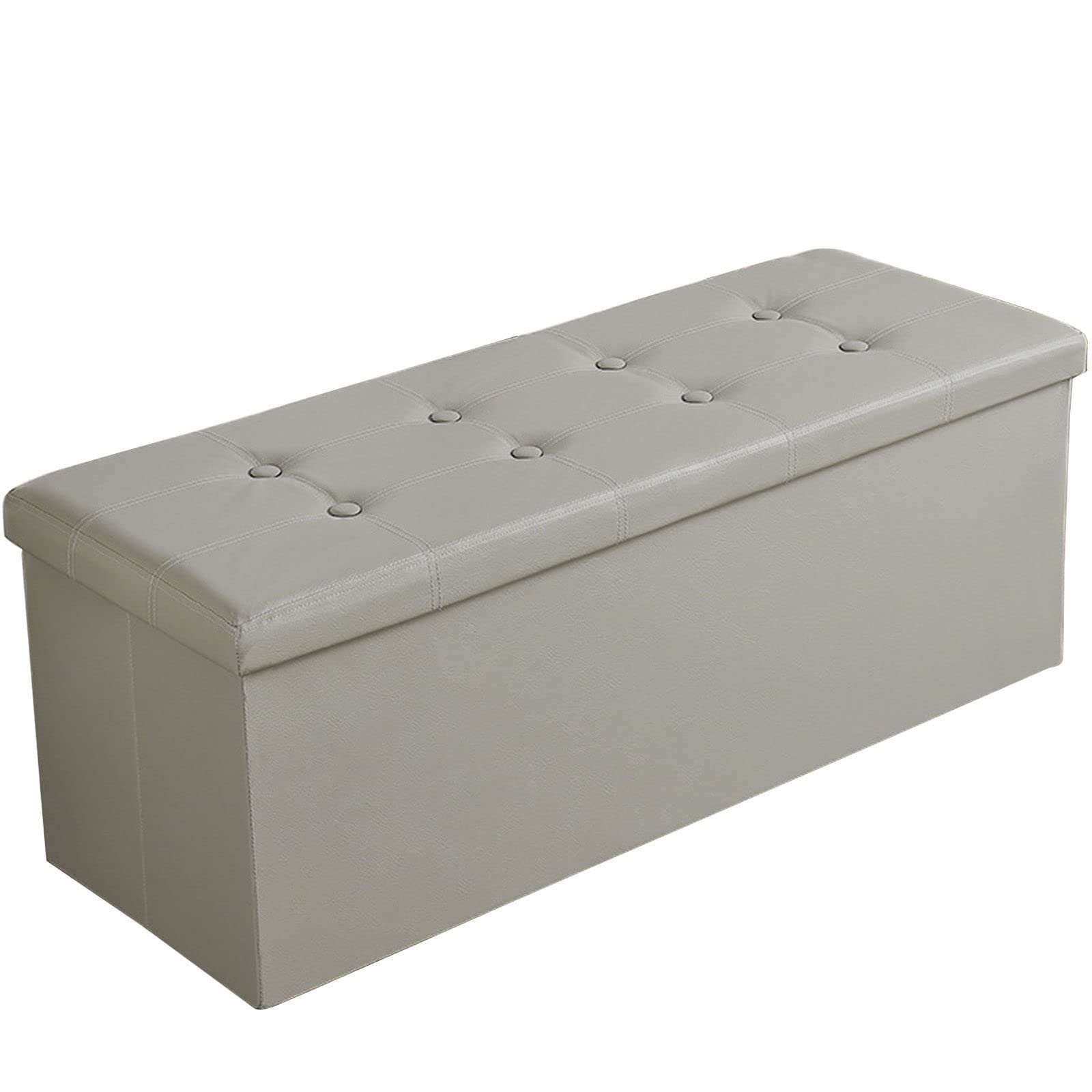 Banc de rangement en cuir avec boucle de massage relaxante et siege rembourre