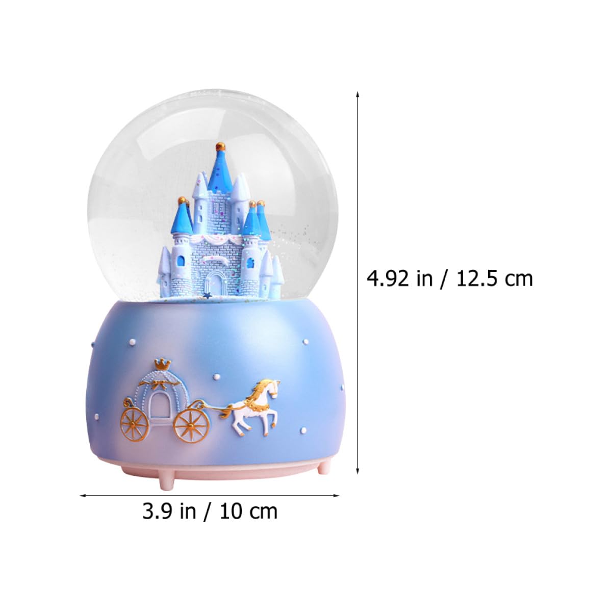 Uonlytech Caja de Música Bola de Cristal Decorativa Azul Resina y Vidrio, 3 Piezas, Adecuado para Decoración de Habitación y Escritorio Infantil