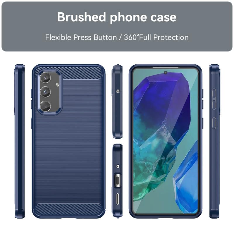 Image of Hybrid Carbon Fiber Back Case for Samsung Galaxy M55 / M55s / F55 5G (Blue)