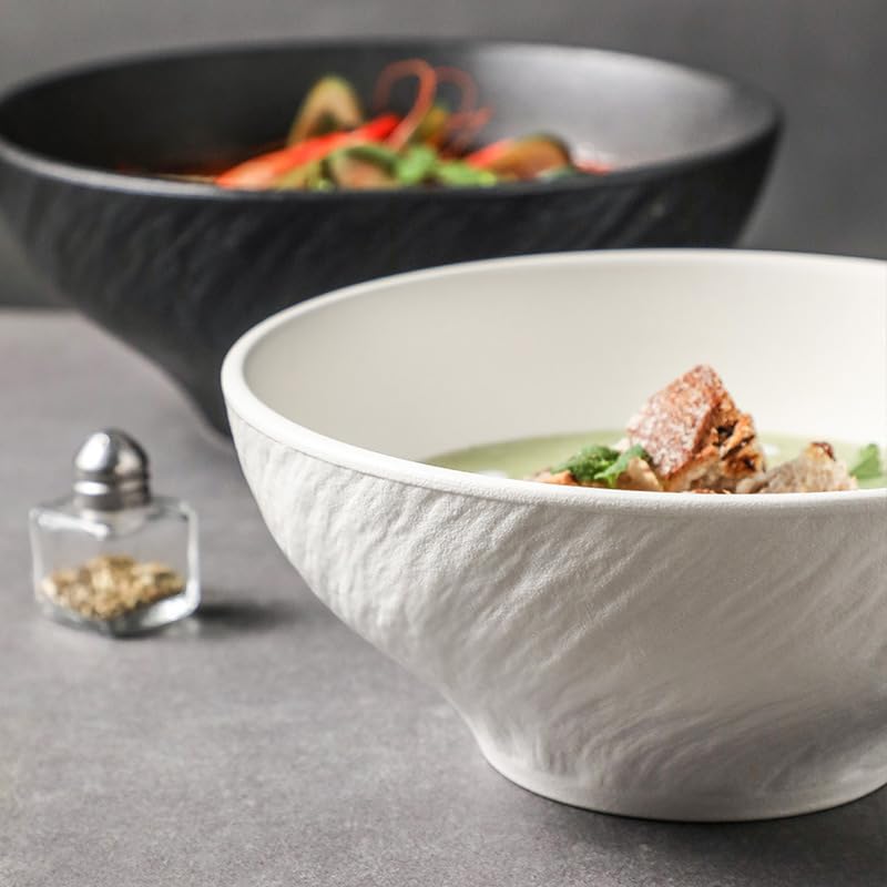 Miski do zupy prosta ceramiczna miska na zupę matowy kamień natychmiastowa miska na makaron biała miska sałatkowa chińska miska na ryż miski obiadowe (B,S)
