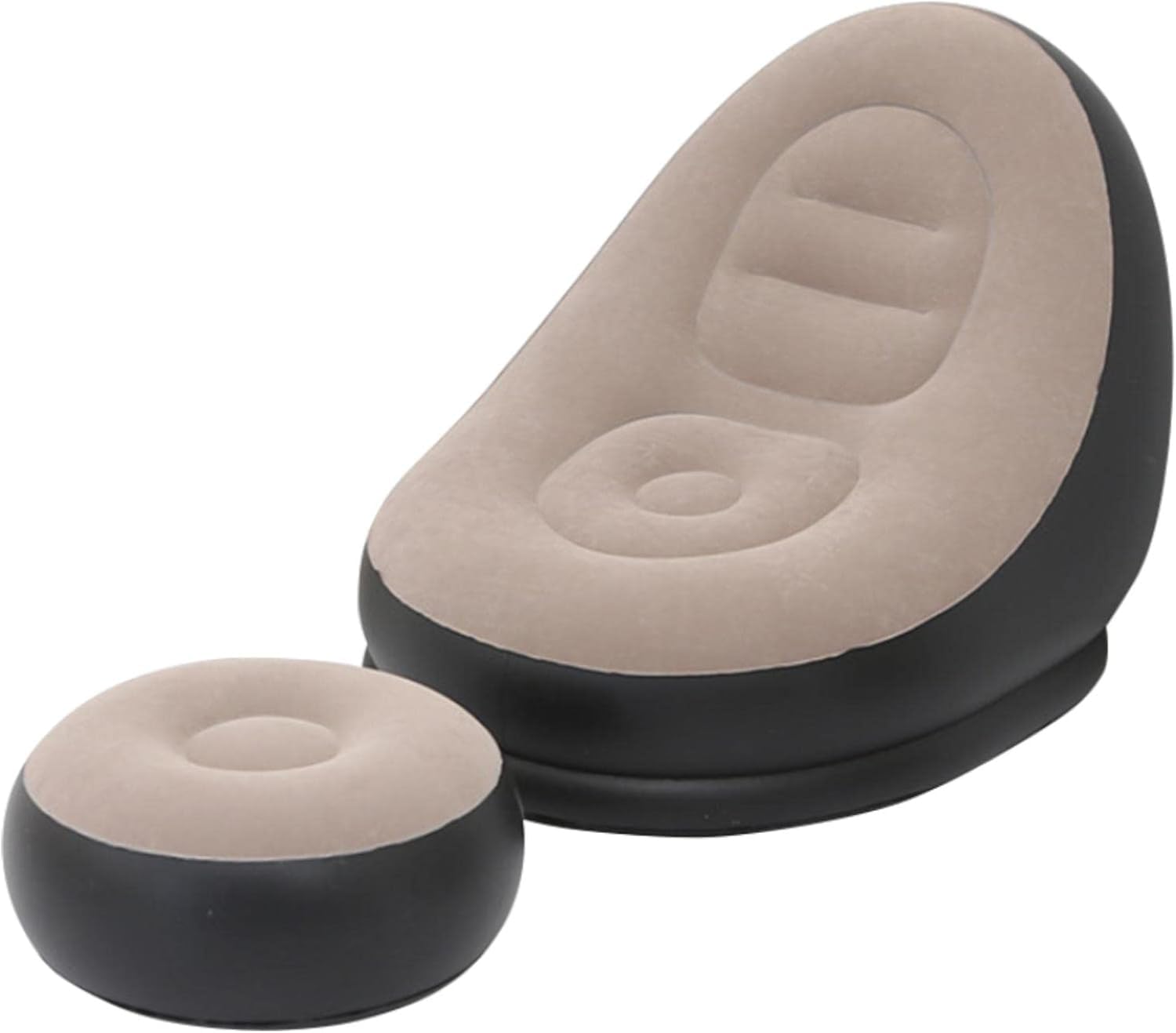 Unibos | Inflatable 2-Piece Deluxe Lounger With Foot Stool/Perfect Chair For Gaming, Reading & Movie Watching Size 112X102X94 cm (Lounger & Stool)