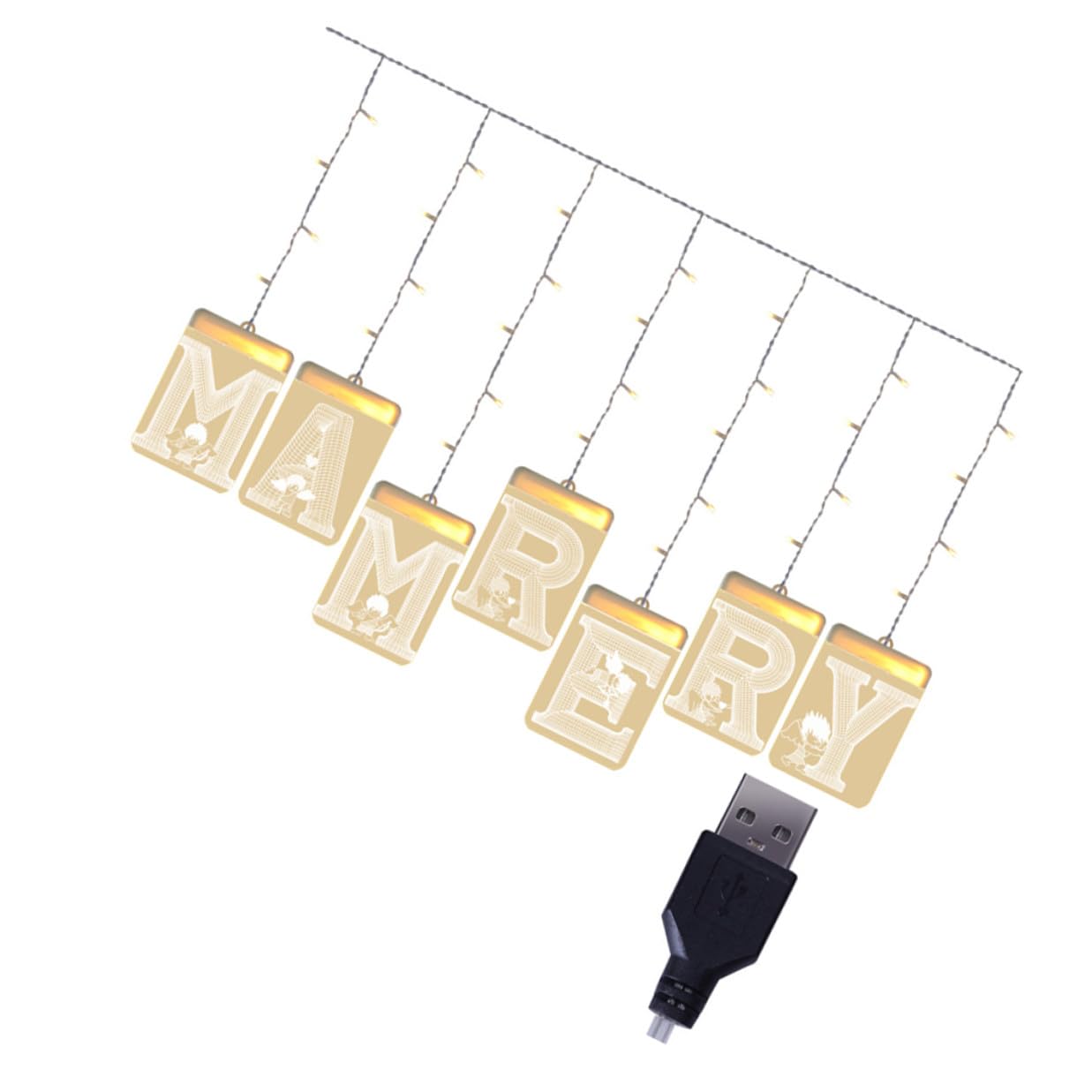 Heirate Mich USB LED Lichterkette, Beige Acryl, Romantisch | Warmweißes Licht, Flammenlos und Stromsparend, für Party und Tischdeko