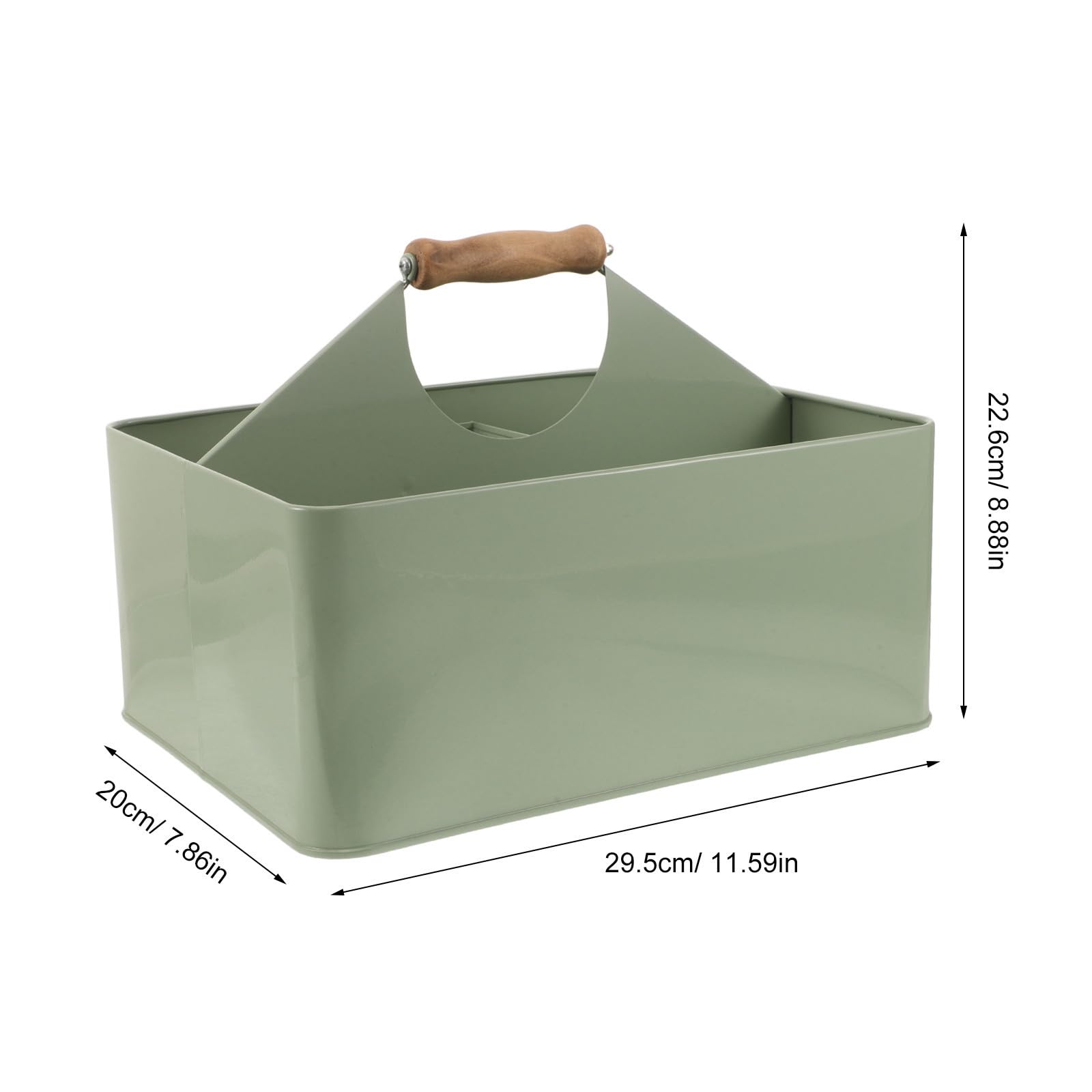 TOYANDONA Caja de Almacenamiento para Semillas de Jardinería de Hierro con 4 Compartimentos y Asa, Fácil de Limpiar, Adecuado para Balcones y Alféizares, Color Verde, Tamaño 29.5x22.6x20 Cm