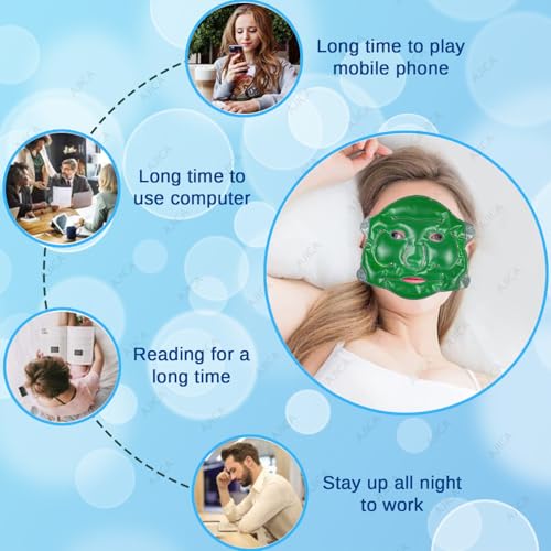 Image of Aqua Ice Face & Eye Cooling Gel Mask and Aloe Vera Gel Mask Ice Pack for Face and Eye Patches Remove Dark Circles, Fatigue Cool Eyes Patch Pads Eye Care | Facial Skin Refresh Face Mask for Hot & Cold Therapy (Large Aloe Face Mask, Aloe Magnetic Eye Mask)
