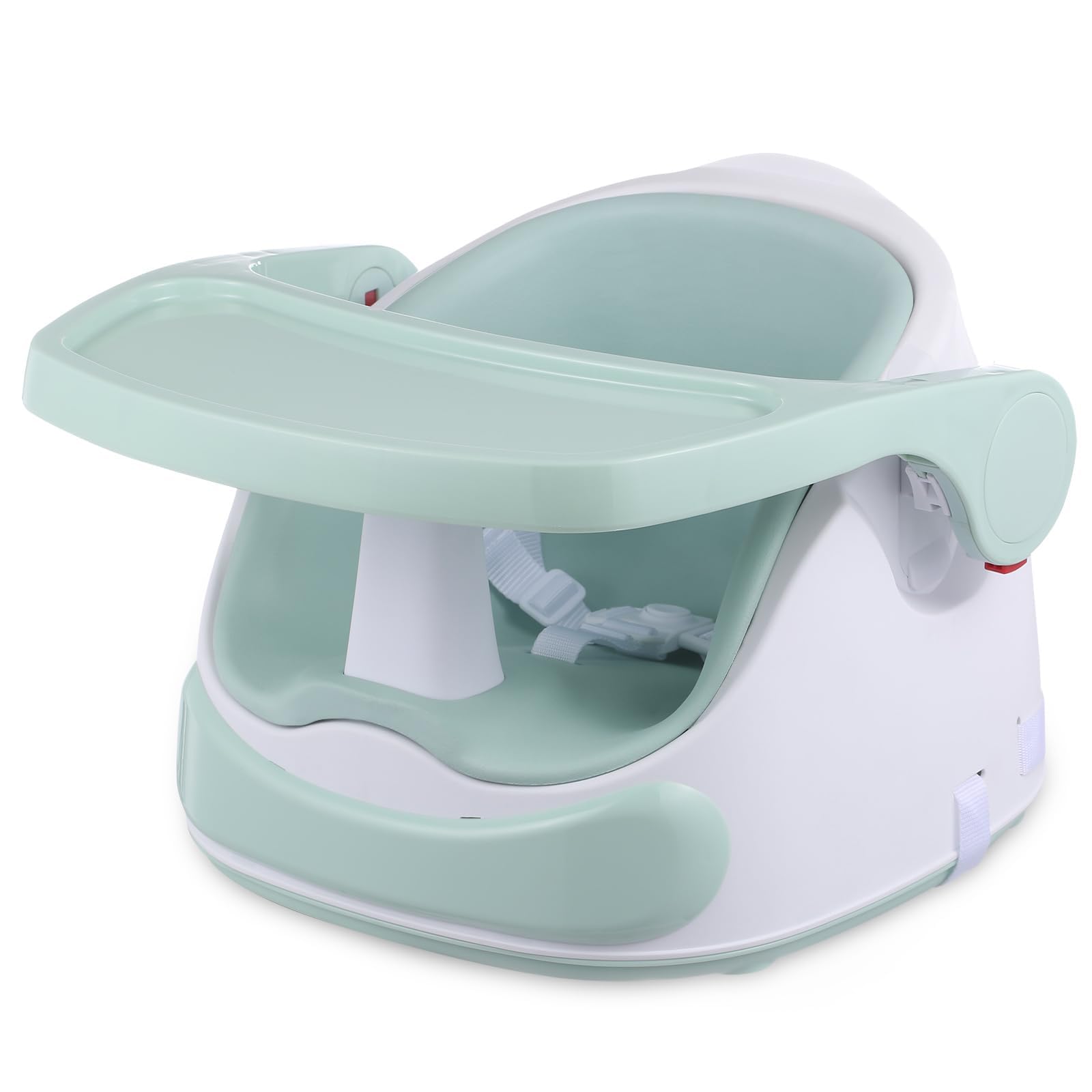 Kindersitzerhöhung,Baby Booster Sitz mit Extra-Großem Tablett, Sicherer & Leichter Tischsitz für Kinder, Baby Sitzhilfe, Einfach zu Reinigen, Weiß (40x47x30 cm)