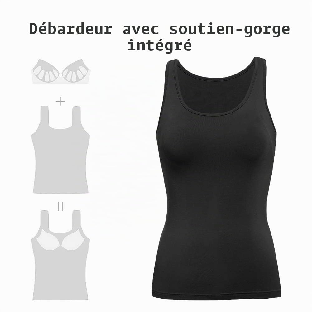 STARBILD Débardeurs pour Femmes avec Soutien-Gorge intégré Débardeur de Yoga sans Manches Haut Camisoles rembourrées de Base