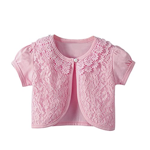 Little Girls Long/Short Sleeve Open Front Shawl Lace Jacket Shrug Bolero Flower Short Cardigan Dress Cardigan Cover up