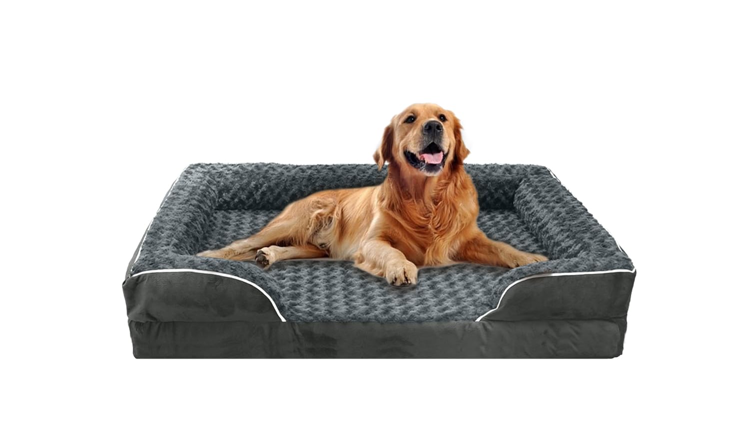 FERPOSH Cama ortopédica para perros grandes, sofá cama para perros grandes, medianos y pequeños, de apoyo, con funda extraíble y lavable
