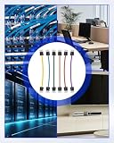 RIIEYOCA 28AWG kabel krosowy Ethernet Cat6A 25 cm, OD 3,8 mm, cienki kabel sieciowy o dużej prędkości 1000 Mbps kategorii 6A z ultra-krótkimi wtyczkami RJ45 – 6 sztuk, różne kolory