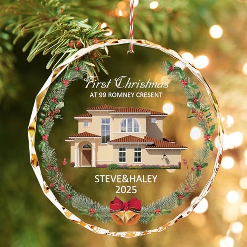 Bemaystar First Christmas in New Home Ornaments 2025–Personalized Crystal Ornament