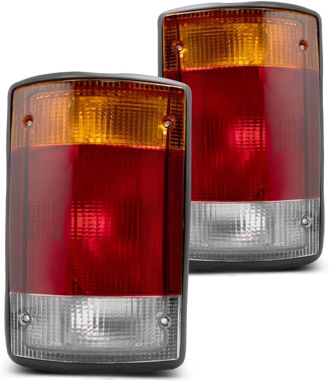 For 1992-1994 Ford E-150 Econoline Pair Rear Tail Lights Driver and Passenger Side Assembly Unit FO2800115 FO2801115 | F2UZ 13405A F2UZ 13404A