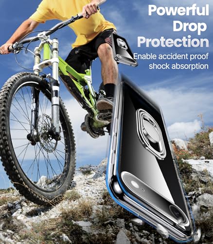 Image of SHIELDS UP for iPhone 17 Air Back Cover Case with Stand, Phone Case Clear with Double Ring Holder [Adjustable & Foldable] Shockproof Protective Cover for iPhone 17 Air - Clear