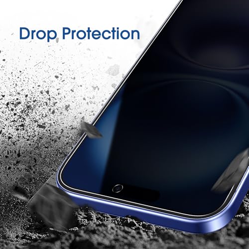 Image of amFilm OneTouch for iPhone 16 Plus Privacy Screen Protector 6.7'' 2024 | 30s Auto-Alignment, Bubble Free, Tempered Glass, 28 Anti Spy, Shatterproof, Camera Lens Protector 2+2 Pack (16-6.7'')