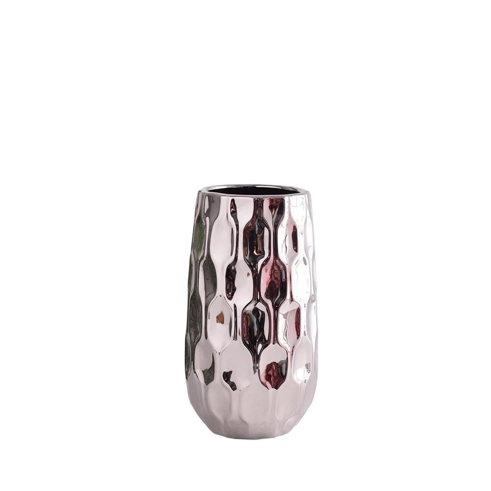 Geometric vase Electroplated Ceramic Geometric Vase Tabletop Decor Ornament Flower Arrangement Living Room Aesthetic Decoration flowers(Color02-b)