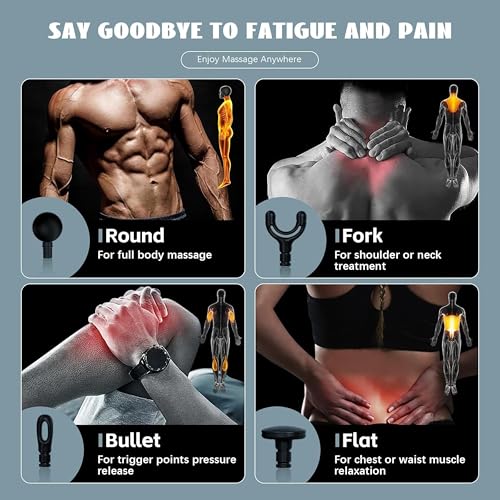 Image of Dealsure Massage Machine for Body Pain - Deep Tissue Handheld Body Massager for Neck, Shoulder, Back, Foot | Full Body Relaxation | Battery Powered (Multicolor)