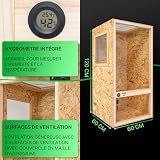ITA terrarium en bois OSB-3 120 x 60 x 60 cm avec hygromètre photo 3