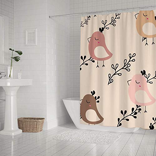 Rideau de douche lavable en machine en polyester imperméable avec crochets - 3