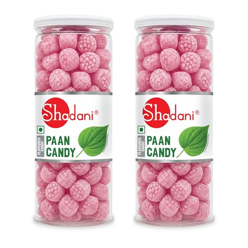 Image of Shadani Paan Candy (Can Of 280g), Rich Indian Flavour Toffee | Meetha Pan Refreshing Candies For Kids and Adults, Jumbo Can Pack of 2