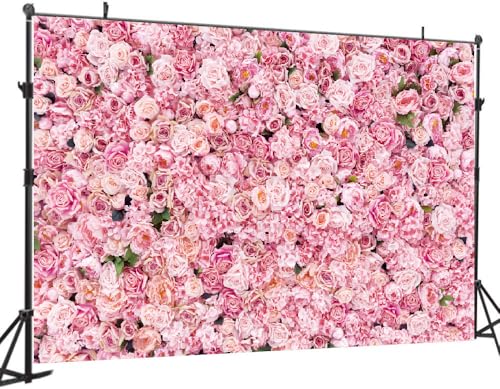 Fondo floral rosa 7x5 ft para fotografía y decoración miniatura 2