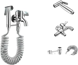 Grifo con doble gestión y accesorio de pulverización de acero 304, tecnología de inyección, baño, garaje, jardín, limpieza multiusos, 12,8 x 5,5 cm, 8,8 x 4 cm (A)