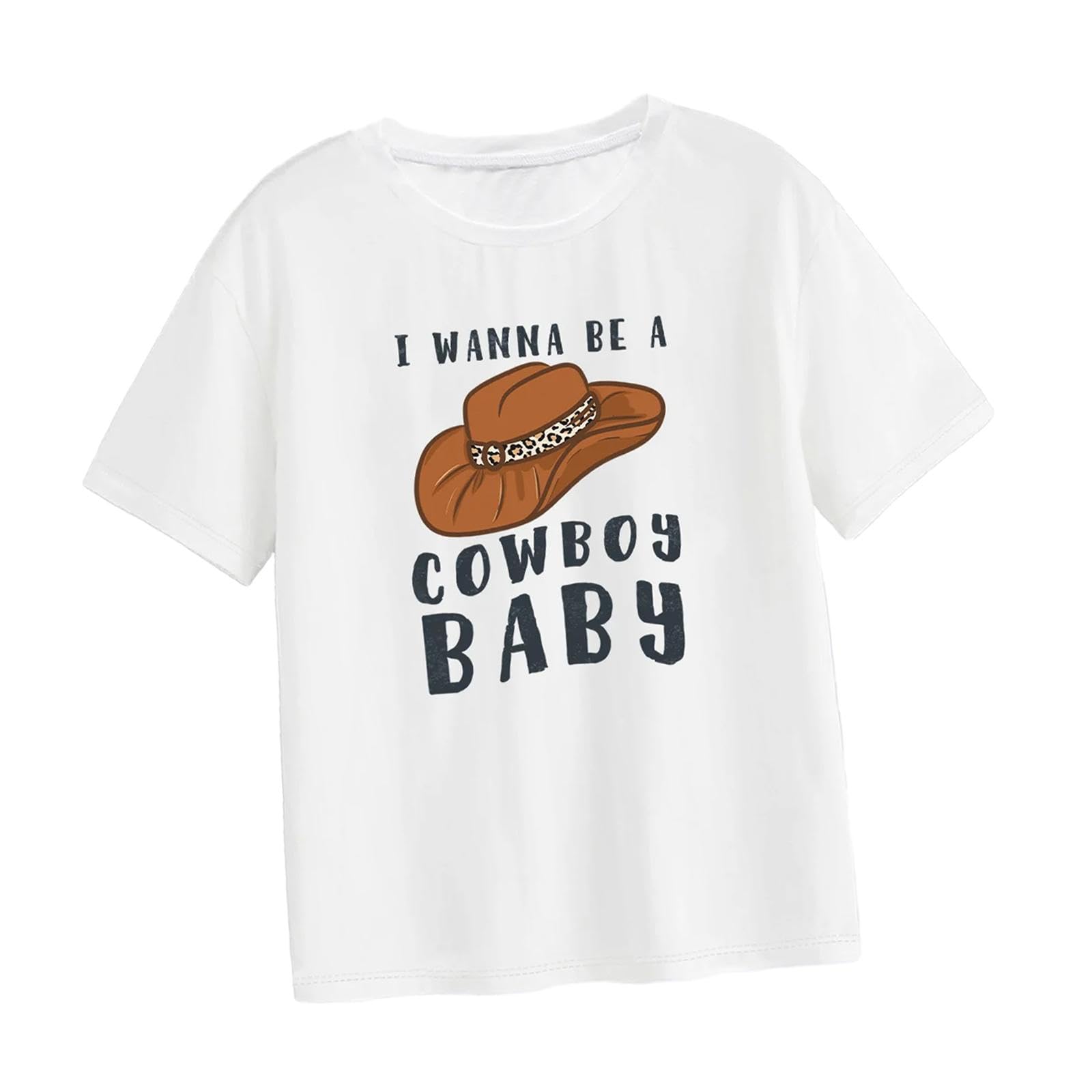 MYADDICTION Women Cowboy Letter Printed T Shirt Trendy for Professional Attire Backpacking Travel M