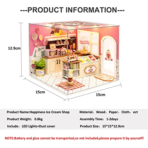 CUTEROOM Diy Dolls House Kit,Miniature Dolls House Kit with Furniture and Dust Cover,Handmade Crafts Diy Miniature Room Kit for Teens Adult Gift - Image 2