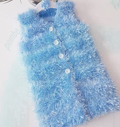 Image of Eyelash Fun Fur Yarn Premium 100% Polyester 164 Yds (150 Mt), 3.53 Oz (100 Gr) Colorful Crochet Yarn Dıy Hand Knitting (Blue, 3 Skein)