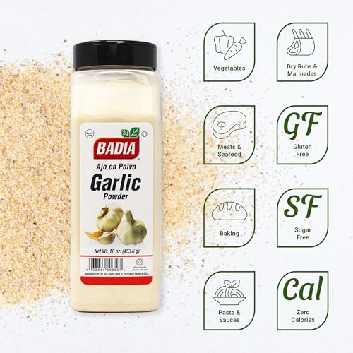 image for Badia Garlic Powder, 16 oz – Premium Garlic Powder for Cooking, Seas