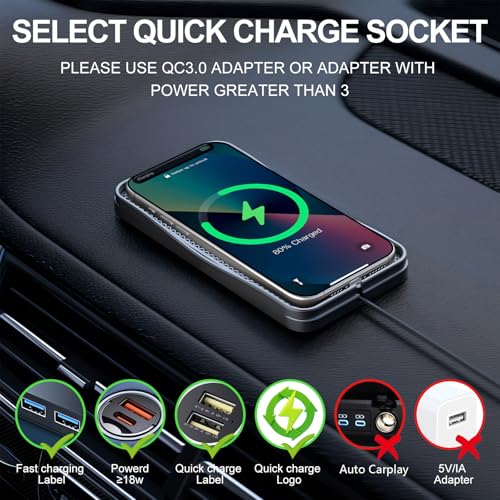Image of 15W Non-Slip Wireless Car Charger Pad Type-C