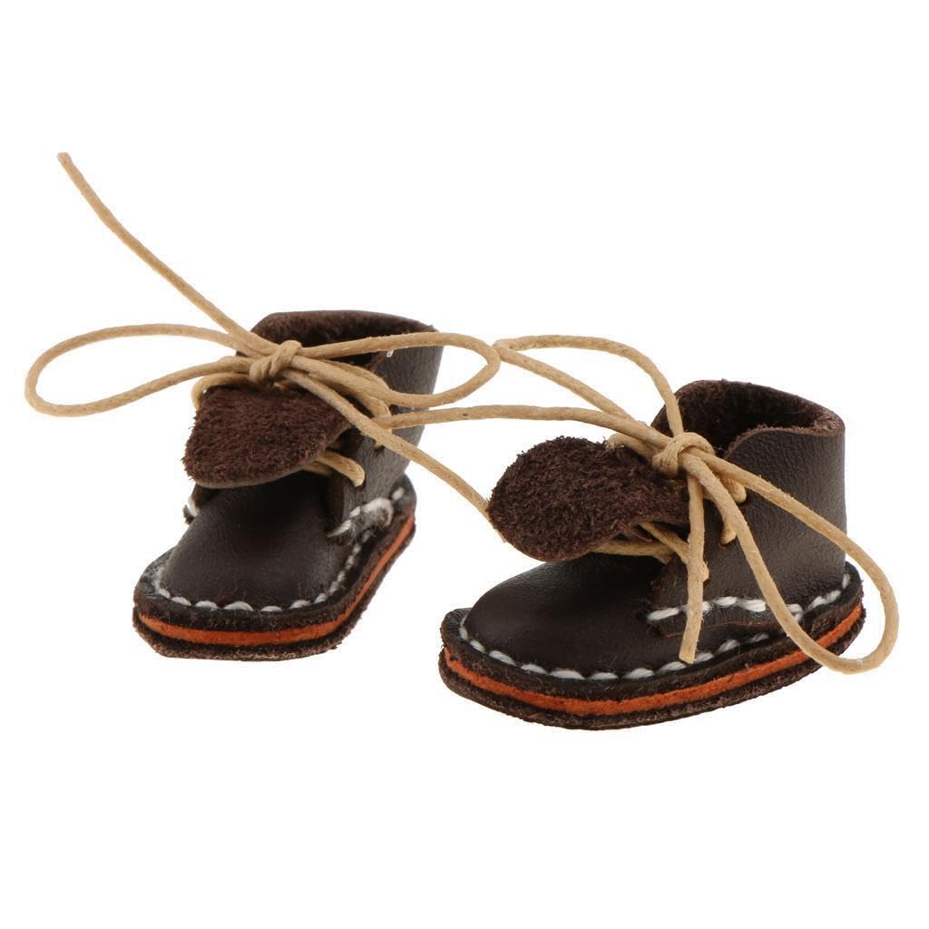 mophrati Elegant Lace-up Ankle Boots for 12 Blythe Doll Wardrobe Brown