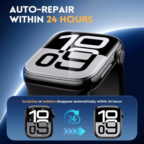 Image of iGluz Acrylic Screen Guard Protector Compatible for Apple Watch Series 7 / Series 8 / Series 9, 41Mm (Pack of 2) | Edge to Edge Full Screen Coverage | HD Clear Transparent | Scratch Resistant | Bubble Free | Easy Installation Kit Included