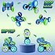 cosone Ferngesteuertes Auto für Kinder RC Stunt Cars mit coolem Rad Lichter 360° drehend Jungen Spielzeug für Alter 6 7 8 9 10-12 Kinder Geschenk Ideal (Blau&Grün)