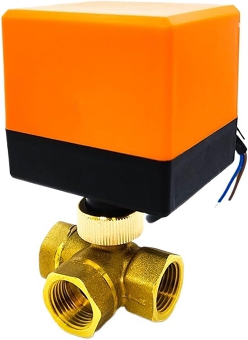 1/2" Brass Electric Ball Valve Three-Wire Three-Way Air Conditioning Floor Heating Water Tower Switch Valve 220 24 12V(24VAC)