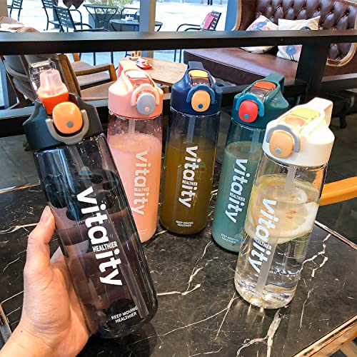 Image of ABSTRACT Tritan Sports Water Bottle - BPA Free Drinking Bottle, Leakproof Gym Bottle, Unbreakable Water Bottle, Ideal for Office, Sports, School, Gym, Yoga, Travelling (760 ML) (Green)