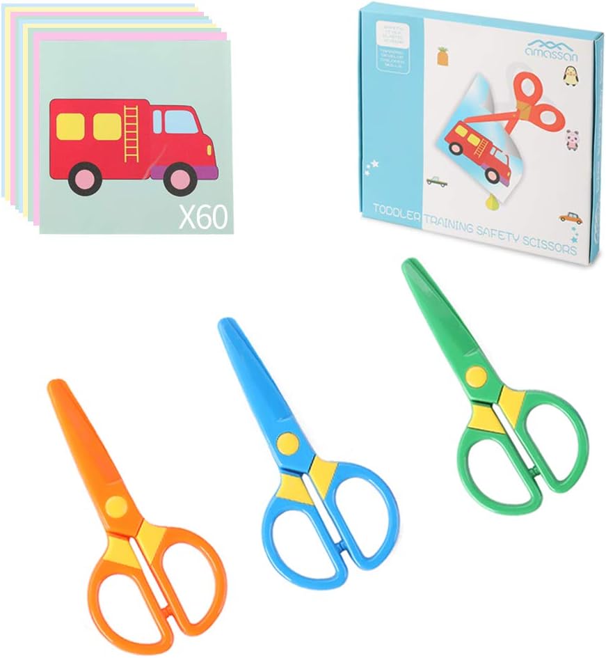 Amazon.com: Fiskars Training Scissors for Kids 3+ with Easy Grip ...