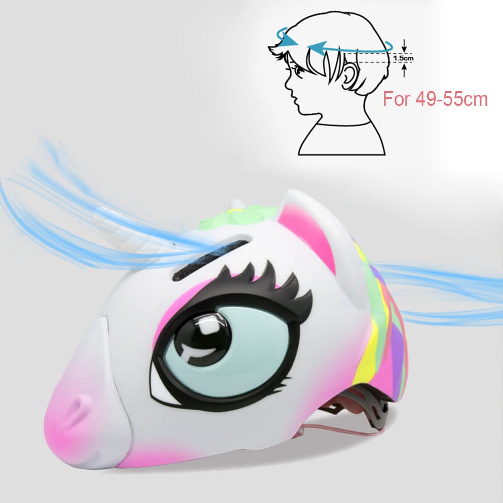 Kinder Fahrradhelm für Mädche, Einhorn Kinderhelm Verstellbarer Skateboardhelm Multisporthelm Kinderkopfschutz Schutzausrüstung für Scooter Fahrrad Rollerblade Longboard Hoverboard Inline-Skating