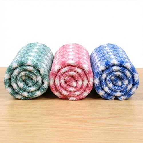 Image of QURIPE 10 Pack Kitchen Cloth Dish Towels, Microfiber Cleaning Cloth Double-Sided Dish Drying Towel Reusable for House Furniture Table Kitchen Dish Window Glasses (Abstract)