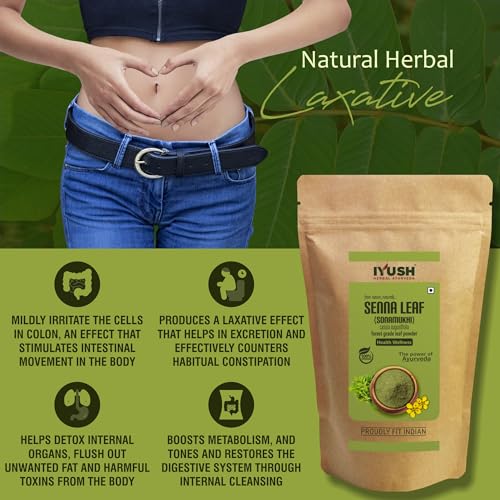 Image of IYUSH Herbal Ayurveda Senna Powder - 400gm | Sanay Patti Powder | Nilavarai Powder Organic | Sonamukhi Powder | Sanay Leaves | Sanay Powder | Sanay Leaves Powder | Sana Leaf Powder |