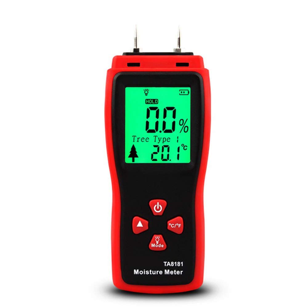 CICIN Digital Handheld Wood Moisture Meter, Hygrometer Humidity Tester for Plywood Wooden Materials 4 Adjusting Levels