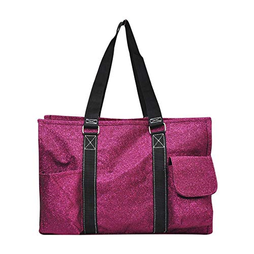 Ngil All Purpose Organizer Medium Utility Tote Bag 2018 Fall Collection (Glitter Hot Pink) #TOP2