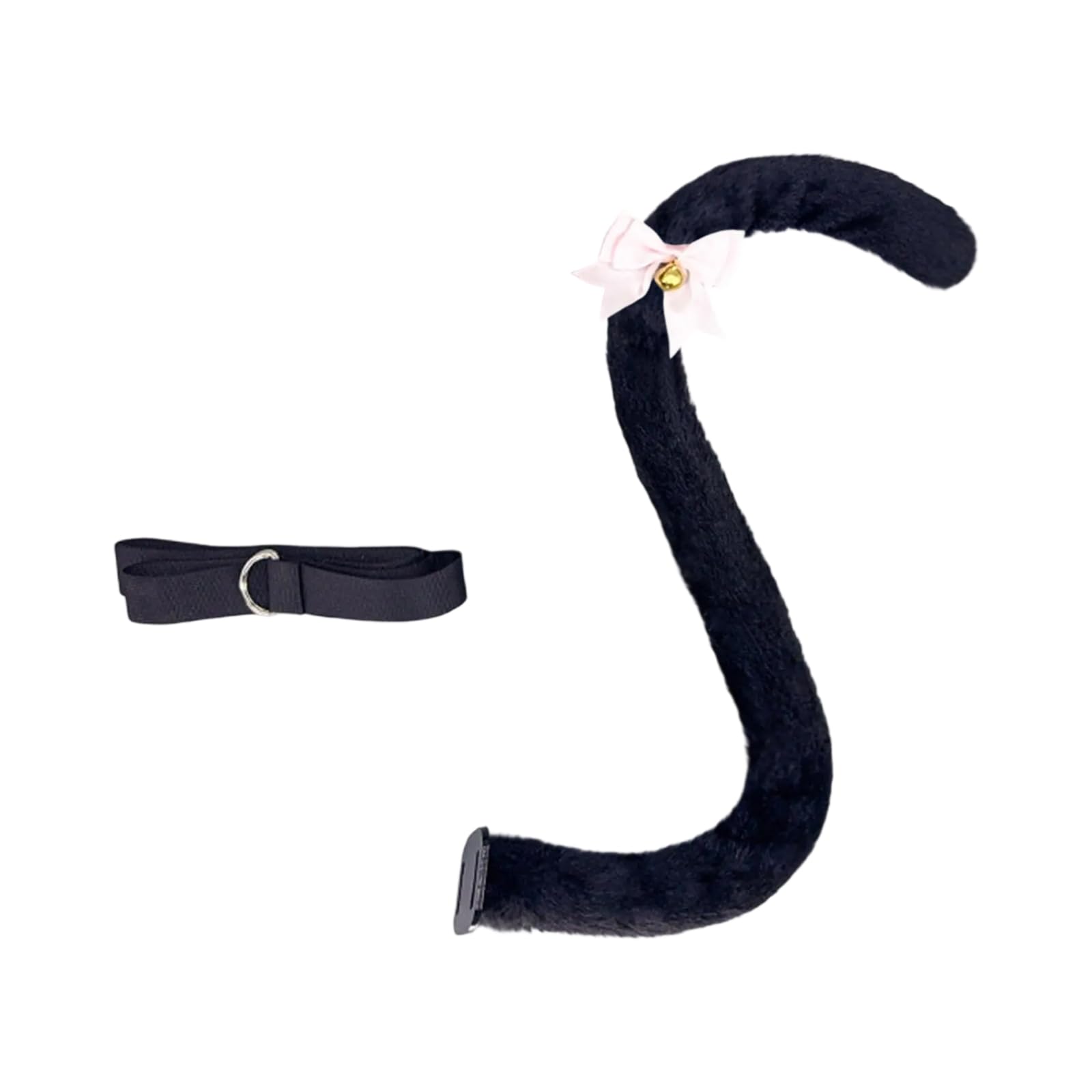 Buxuaaaa Kitten Role Play Costume Animal Ear Headband Tail with Adjustable Waistband for Women Girl Halloween Cosplay Kitten Headband
