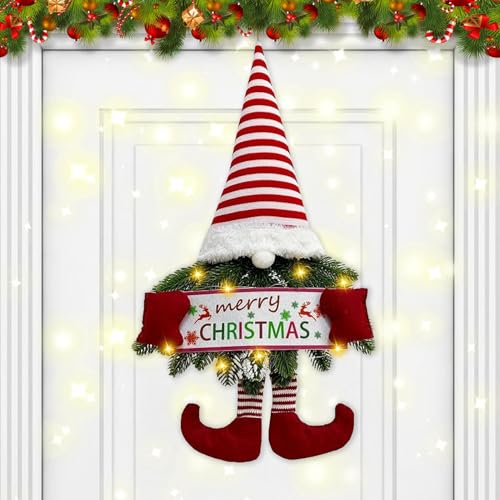 Türkranz Weihnachten, Weihnachtskranz Tür mit LED Licht, Beleuchtung...