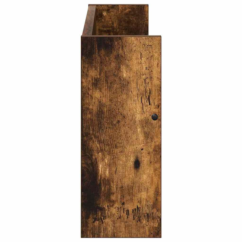 Mangloder Zeitschriftenständer und Zeitungsständer aus Holzwerkstoff in Geräucherte Eiche, 2 Stück, 60 x 12 x 30 cm, Wandmontage für Wohnzimmer, Büro, Wartezimmer und Leseecke
