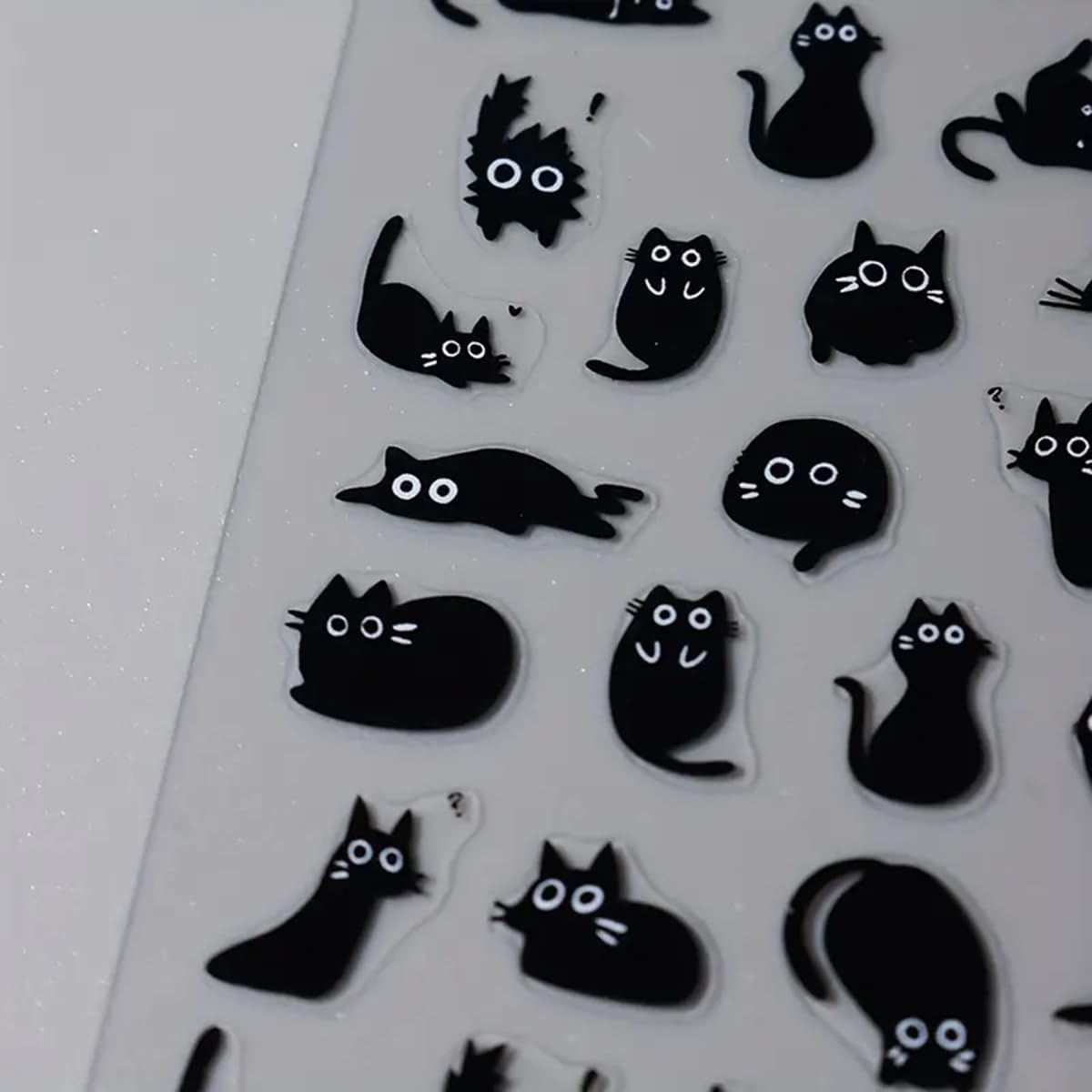 黒ネコ・宝石カットネイルシート ４枚セット Amazon | 黒猫ネイルアートシールかわいい猫ネイルシール4 PCSかわいい