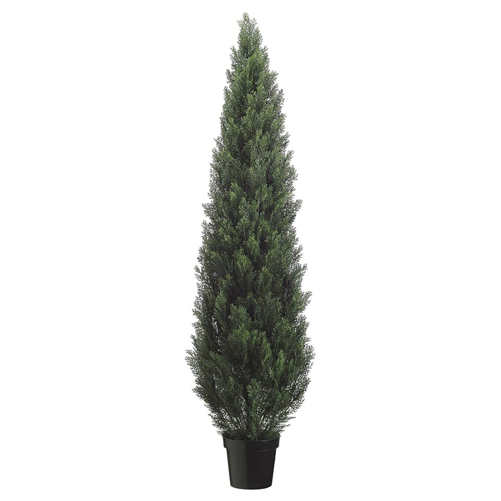 6' Cedar Cone-Shaped Artificial Topiary Tree w/Pot Indoor/Outdoor -Green