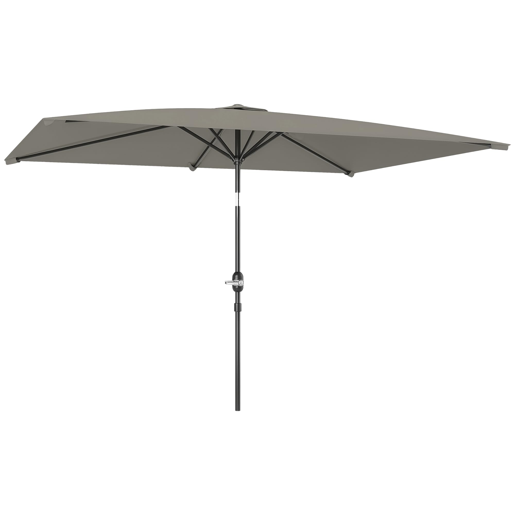 Outsunny Rectangular Patio Umbrella - 3x2m - Light Grey