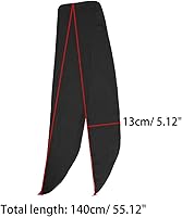 Vista 33 de Allegra K Bufandas flacas puras de color sólido liso para mujer, banda larga para el pelo Albaricoque